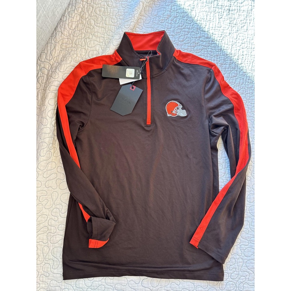 Antiqua‎ Cleveland Browns Men's 1/4 Zip Pullover Size Small #717